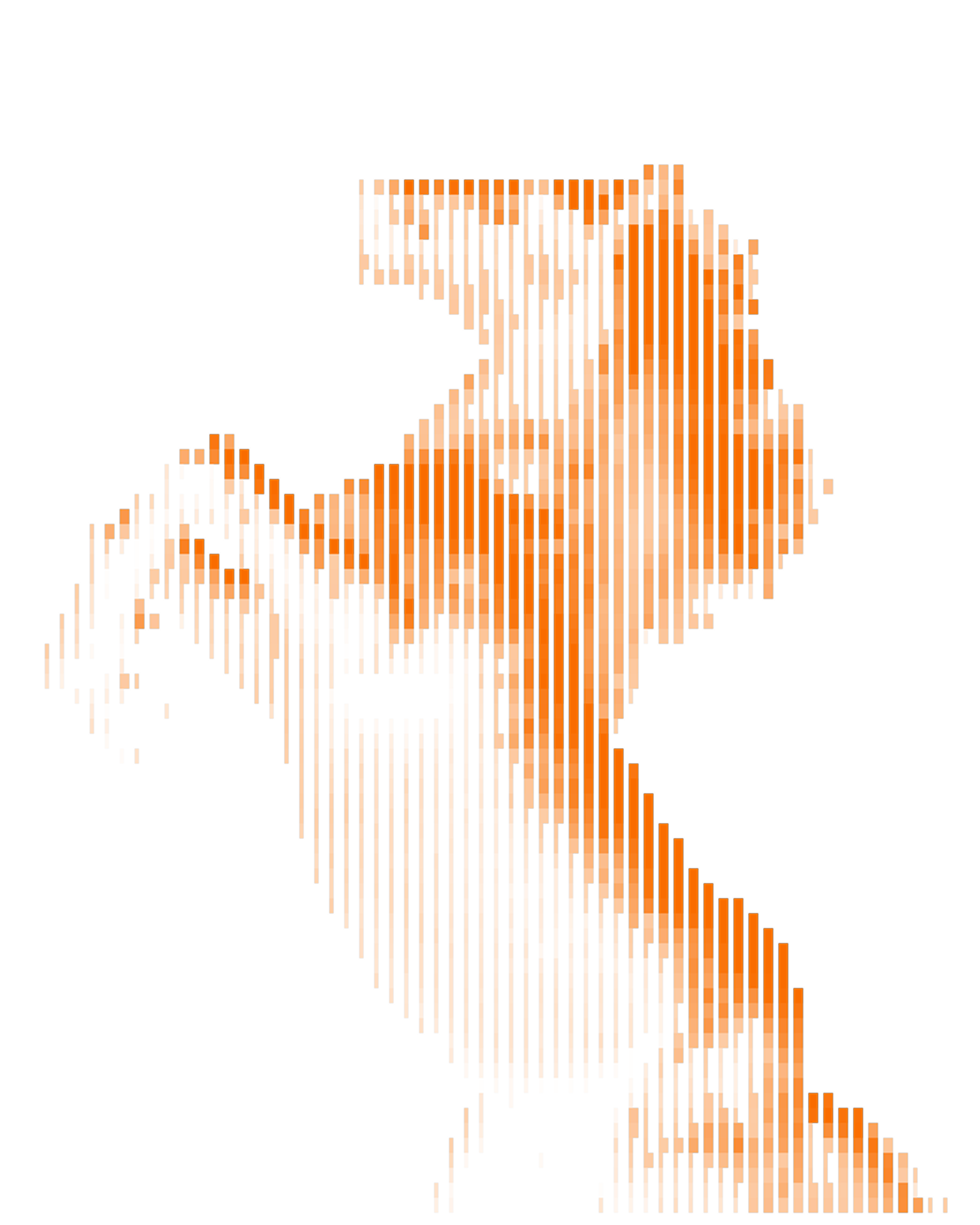 Abstract orange halftone horse visualization